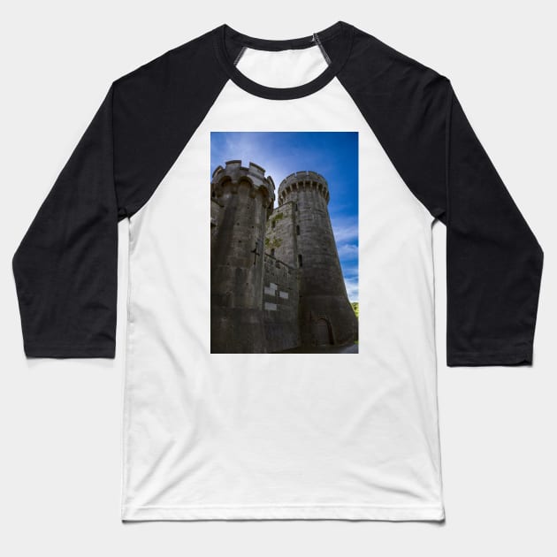 Penrhyn Castle- Two towers Baseball T-Shirt by jasminewang